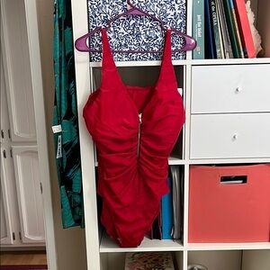 Elegant Red One-Piece Swimsuit